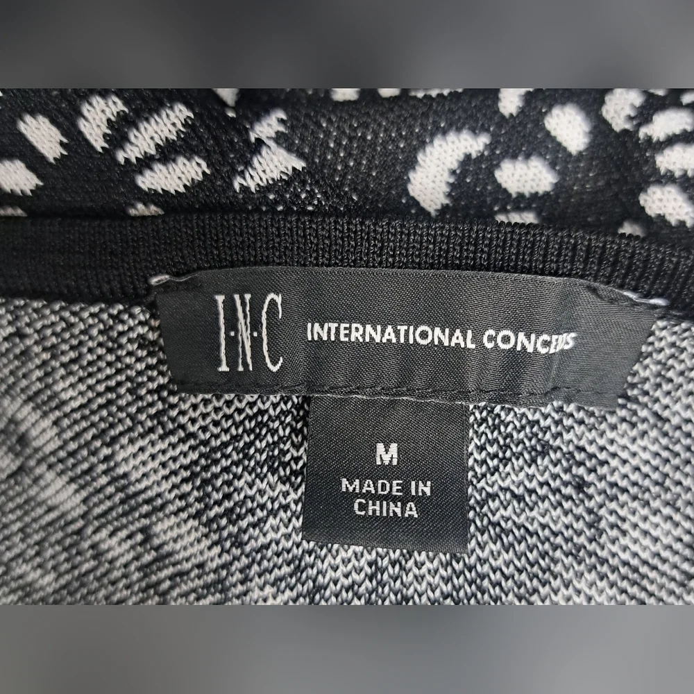INC International Concepts M Pullover Sweater Stretch Knit Scoop Neck